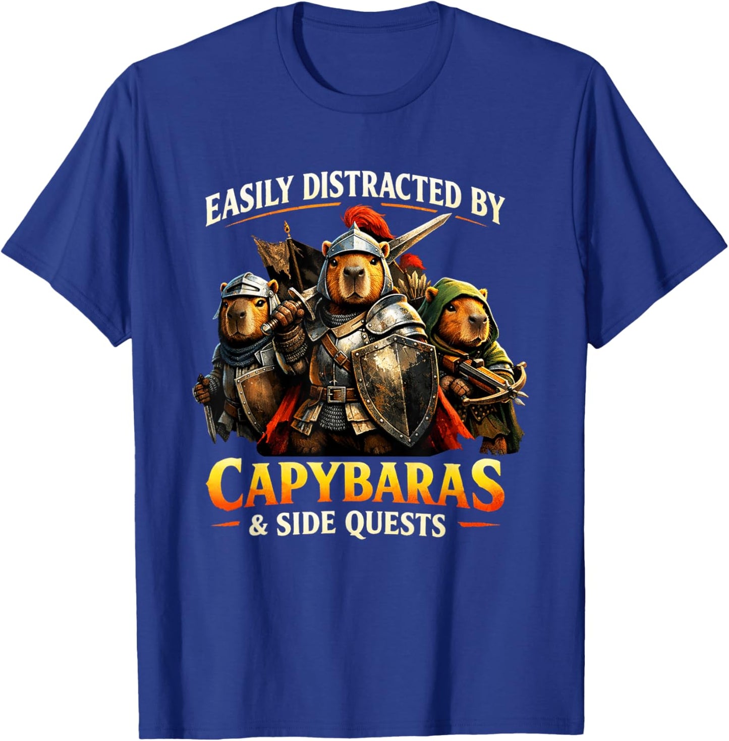 Capybaras and Side Quests Shirt Capybara Lover Men Women Kid T-Shirt - T-Shirt | Royal