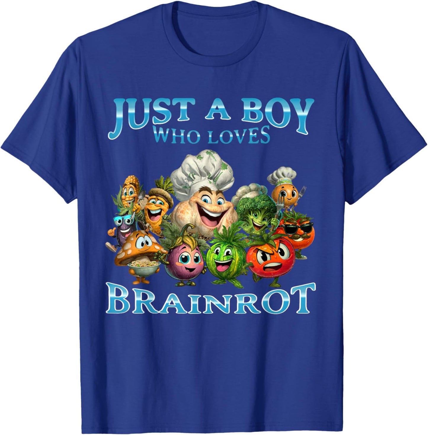 Boy Loves Italian Brainrot Funny Vegetable Weird Veggies T-Shirt - T-Shirt | Royal