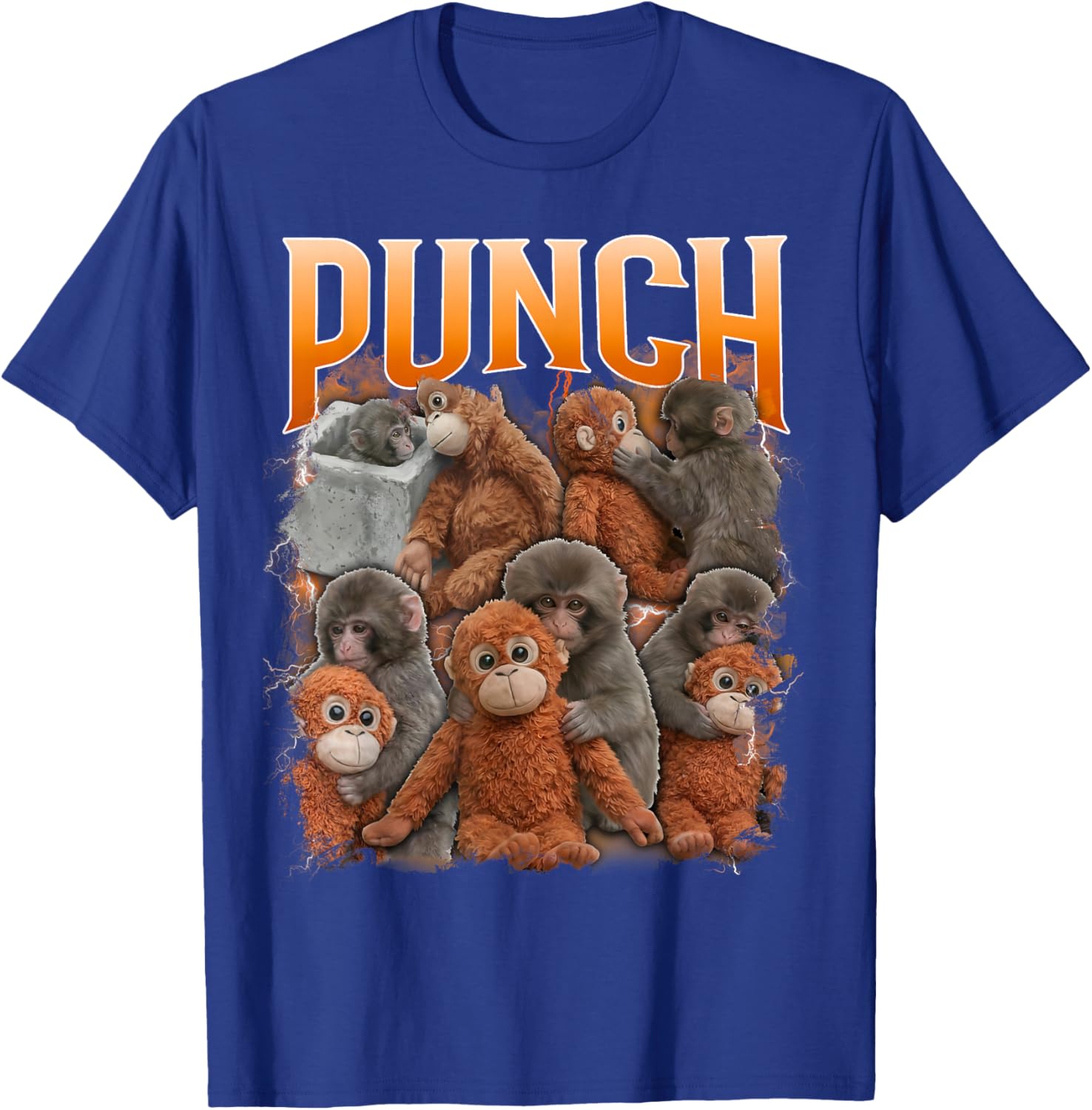 Funny Punch Baby Monkey Cute Family T-Shirt - T-Shirt | Royal