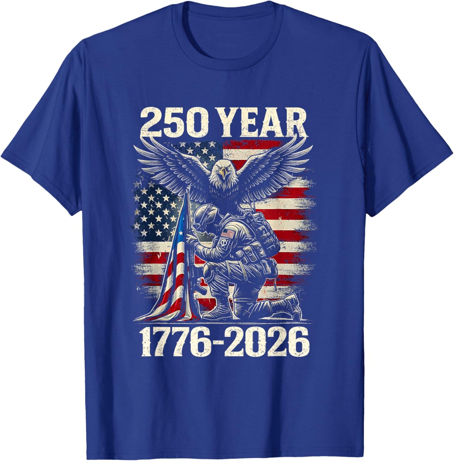 250 Years 1776 2026 250th Vintage 4th July Independence Day T-Shirt - T-Shirt | Royal
