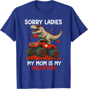 Valentines Day T Rex Riding Monster Truck Funny Toddler Boys T-Shirt - T-Shirt | Royal
