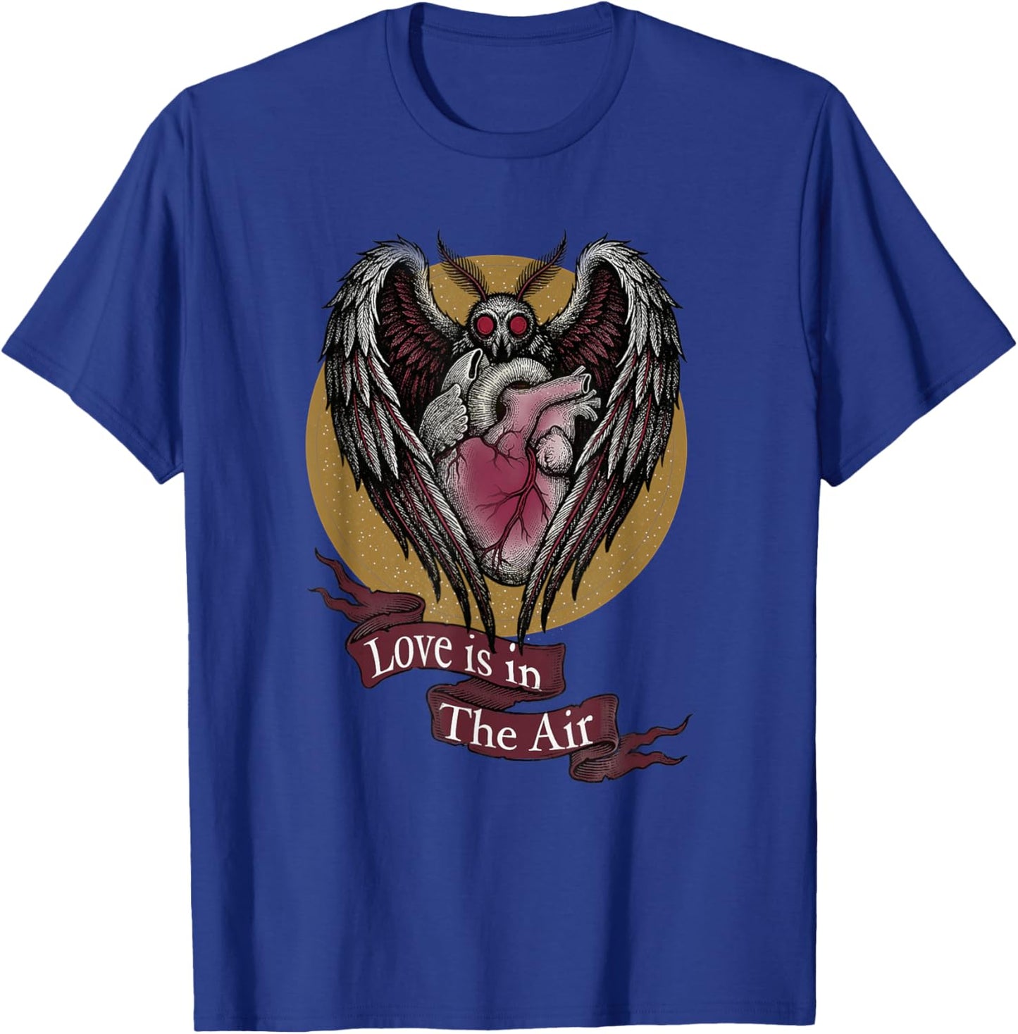 Mothman Valentine Love is in The Air Cryptid Heart T-Shirt - T-Shirt | Royal