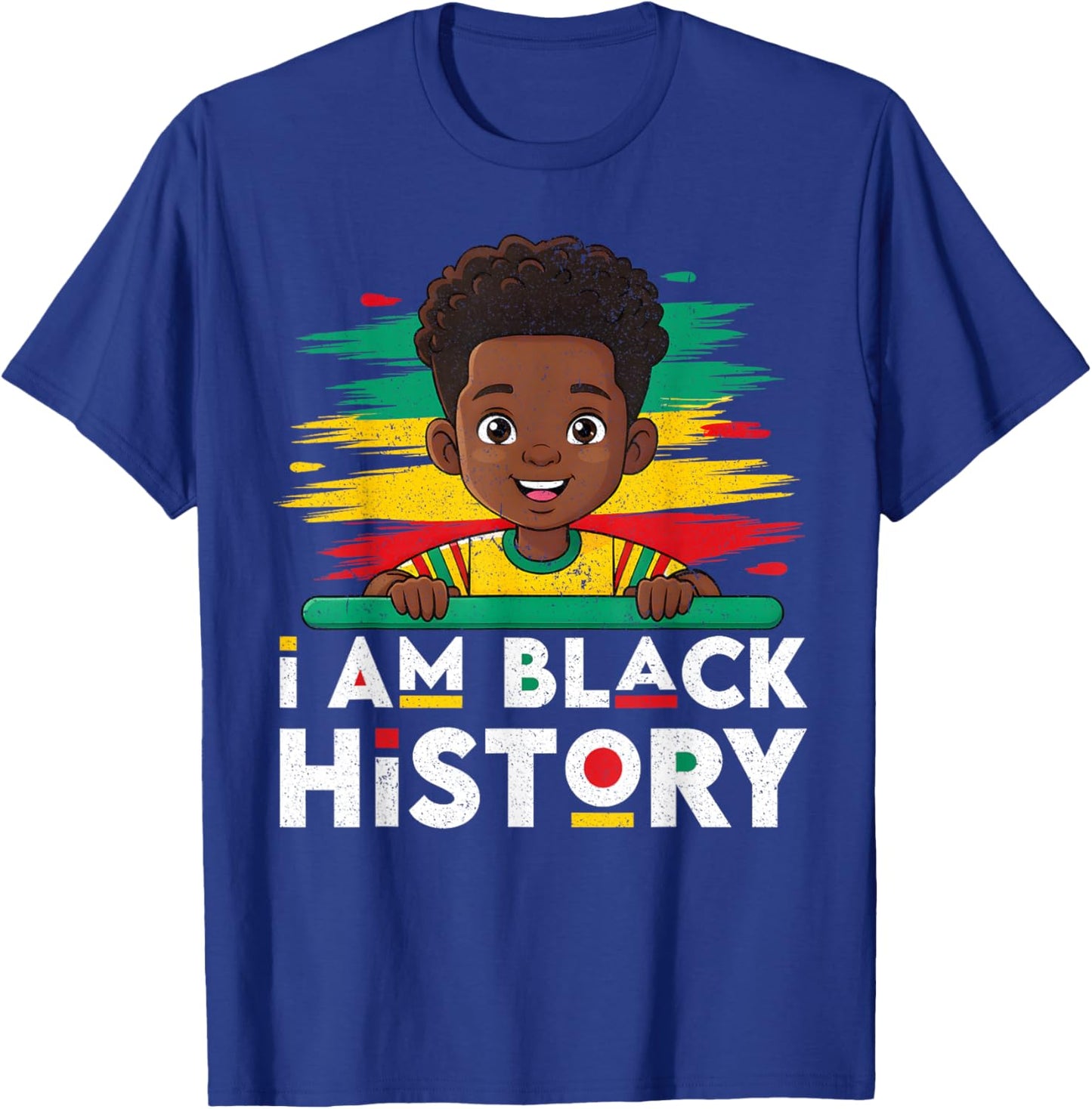 I Am Black History African Boys Black History Month Kids T-Shirt - T-Shirt | Royal
