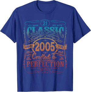 Vintage 2005 Limited Edition Shirt 21 Year Old 21st Birthday T-Shirt - T-Shirt | Royal