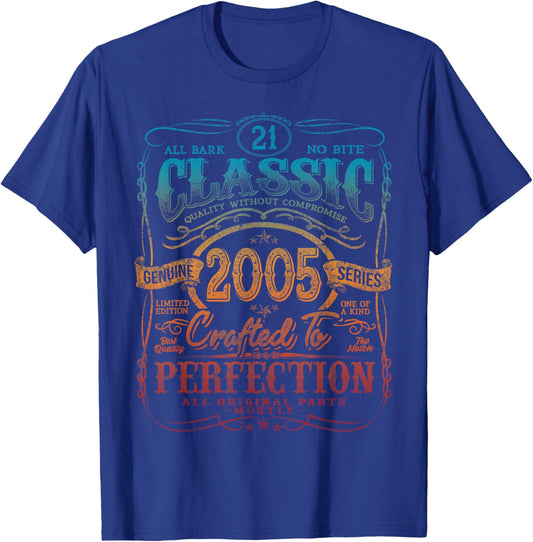 Vintage 2005 Limited Edition Shirt 21 Year Old 21st Birthday T-Shirt - T-Shirt | Royal