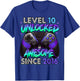 Level 10 Unlocked Awesome Since 2016 10th Birthday Gaming T-Shirt - T-Shirt | Royal