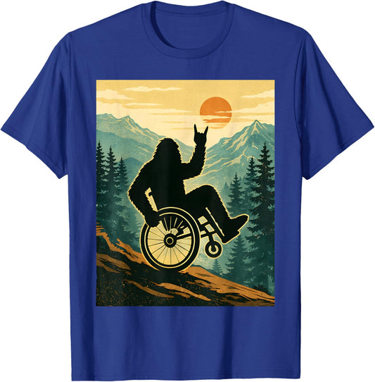 Retro Bigfoot Wheelchair Handicap Disabled Vintage Boys T-Shirt - T-Shirt | Royal