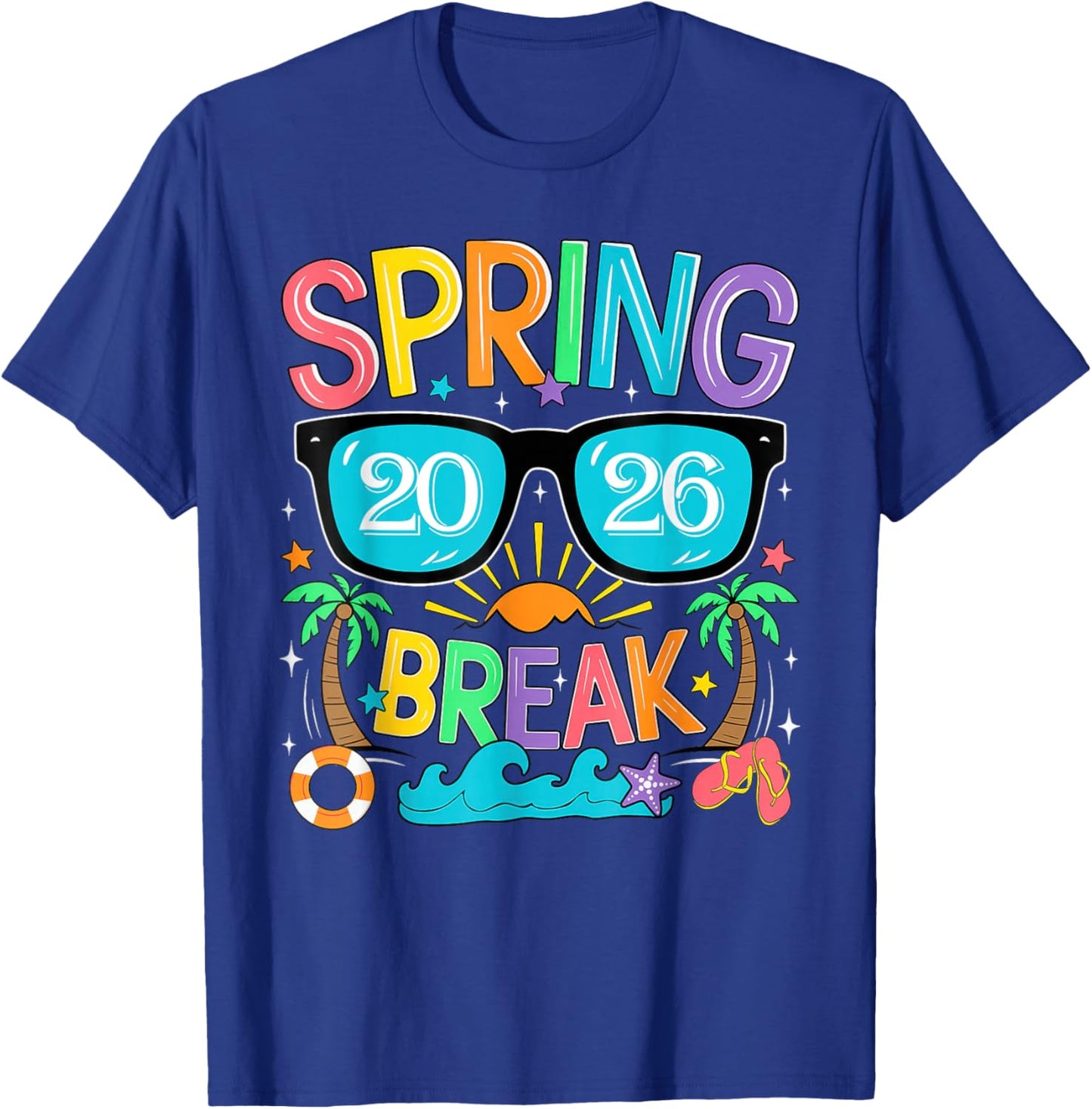 Aesthetic Spring Break 2026 Family Vacation Squad Graphic T-Shirt - T-Shirt | Royal