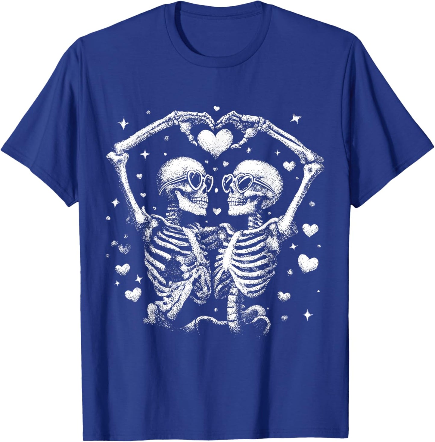 Funny Skeleton Love Gothic Valentine Heart Couple Men Women T-Shirt - T-Shirt | Royal