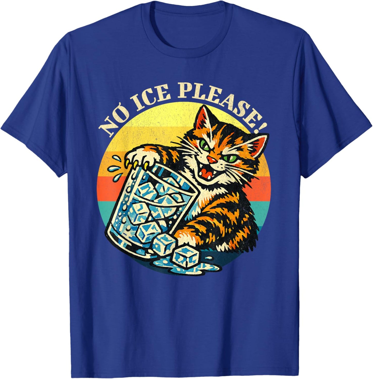 Abolish ICE Cat Anti-ICE Funny Retro T-Shirt - T-Shirt | Royal