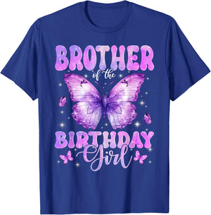 Brother of The Birthday Girl Butterfly Funny Family T-Shirt - T-Shirt | Royal