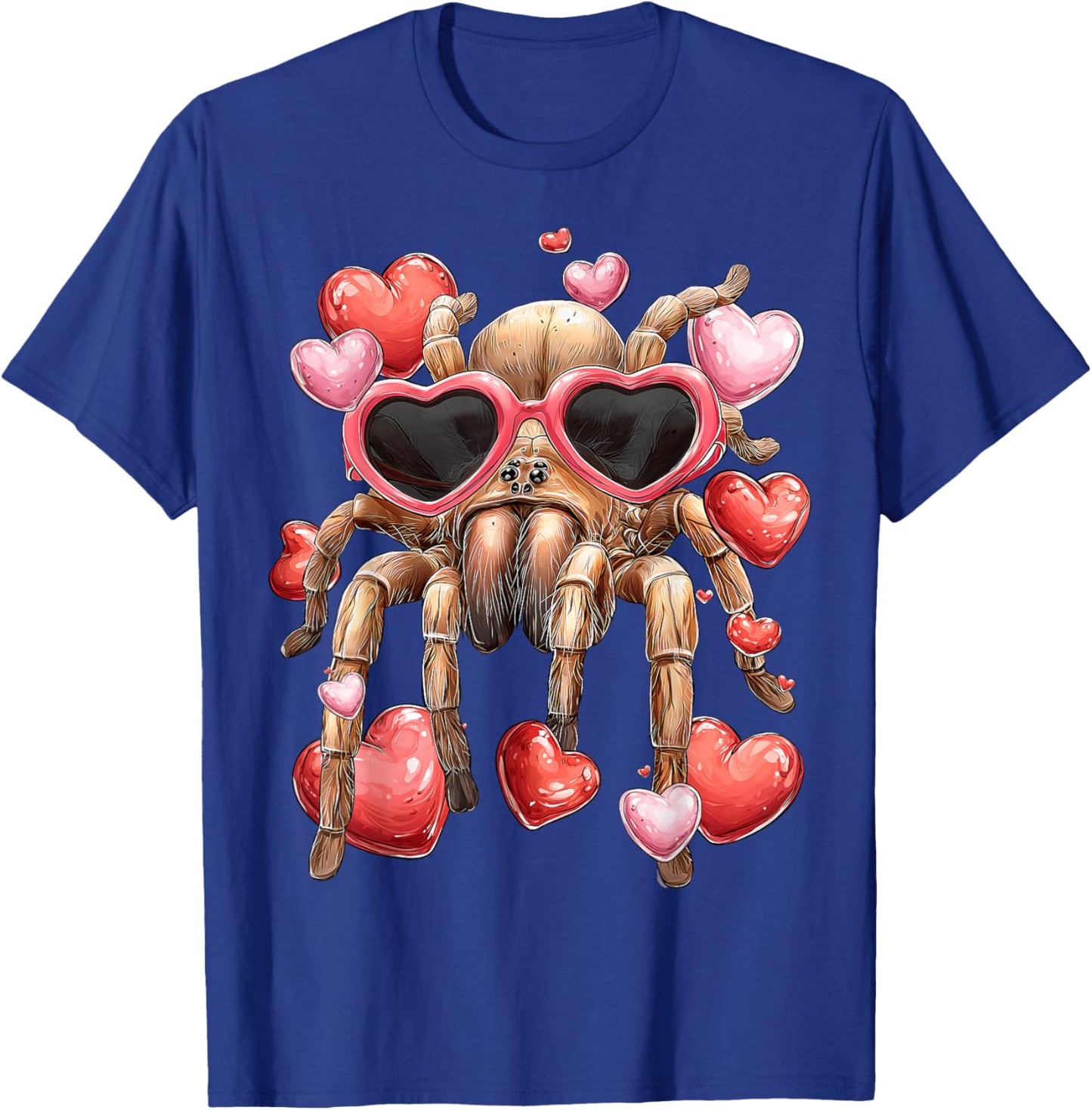 Tarantula Spider Valentine's Day Heart Glasses T-Shirt - T-Shirt | Royal