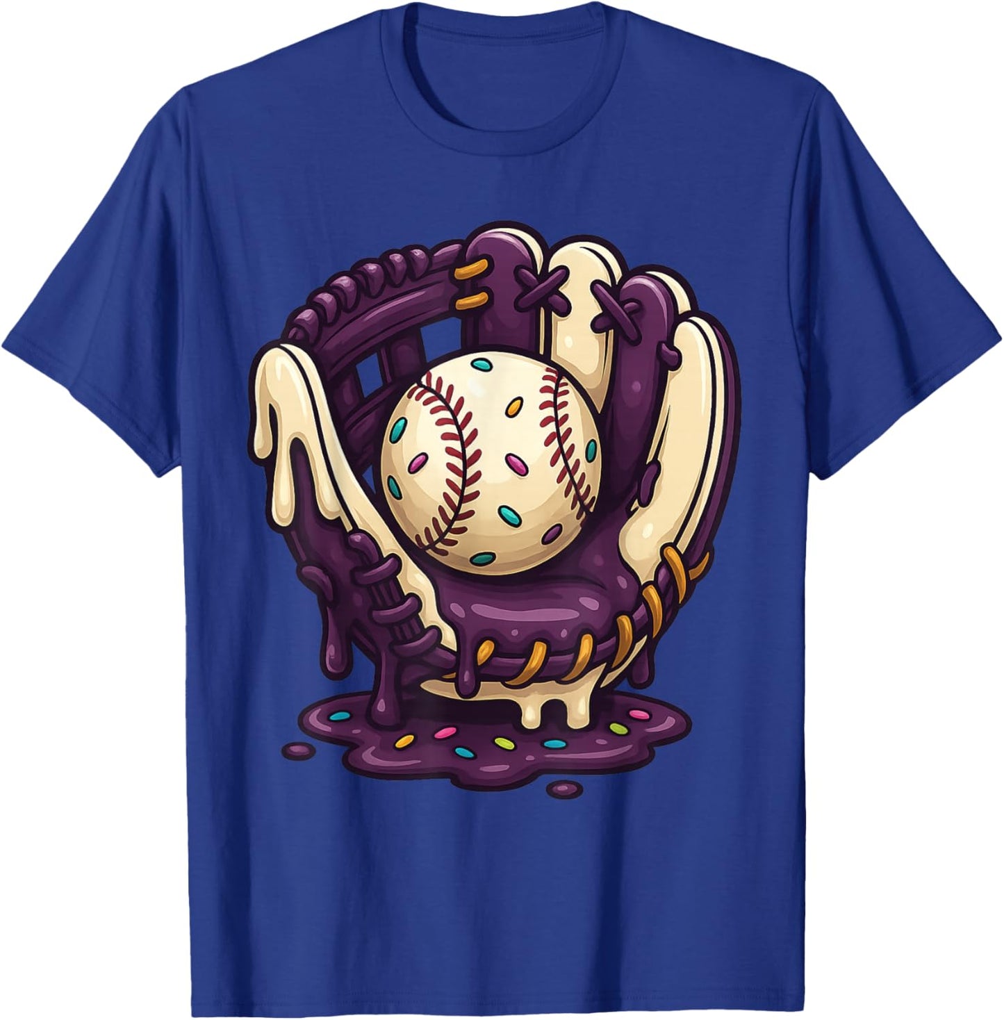 Baseball Drip Team for Boys and Girls Ice Cream Cool T-Shirt - T-Shirt | Royal