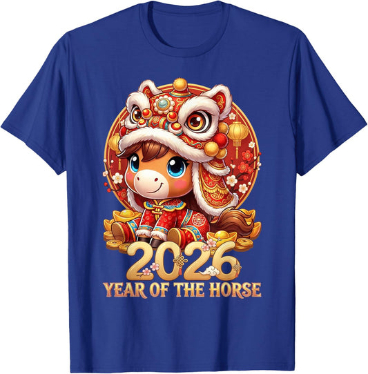 Chinese New Year 2026 Fire Horse Year of The Horse 2026 T-Shirt - T-Shirt | Royal