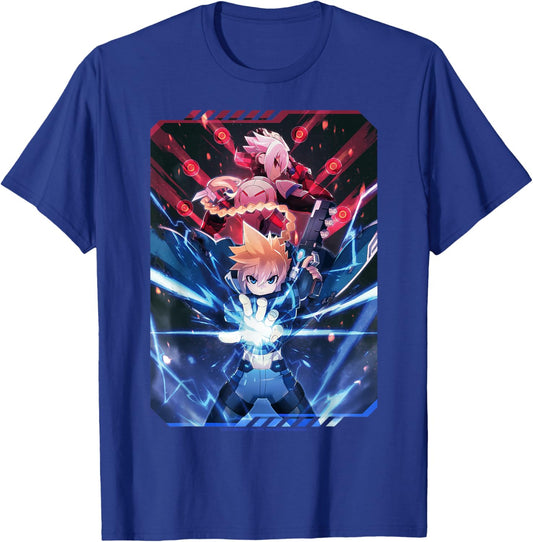 Azure Striker Gunvolt Limited Edition Illustration T-Shirt - T-Shirt | Royal