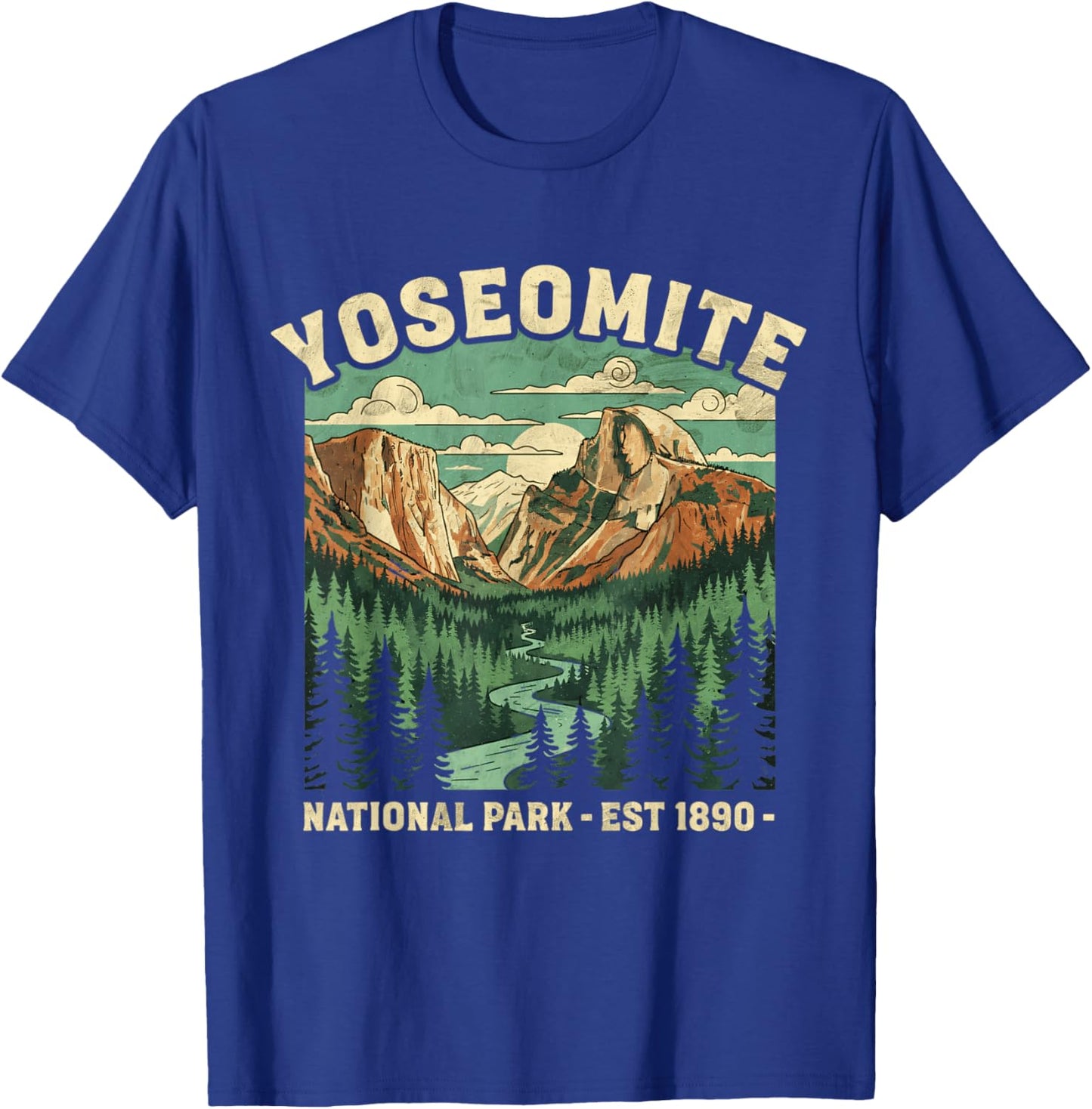 Yosemite National Park USA Hiking Souvenir Adventure Outdoor T-Shirt - T-Shirt | Royal