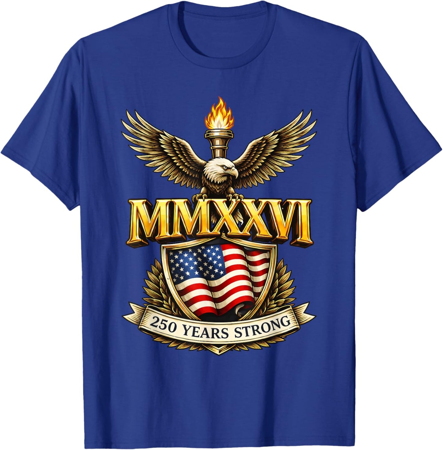 Flag Vintage 250 Years American 1776 2026 250th USA Birthday T-Shirt - T-Shirt | Royal