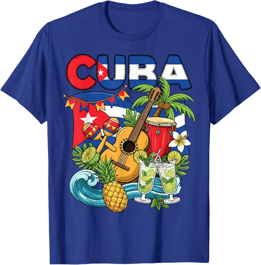 Cuban Flag Hispanic Cuba T-Shirt - T-Shirt | Royal