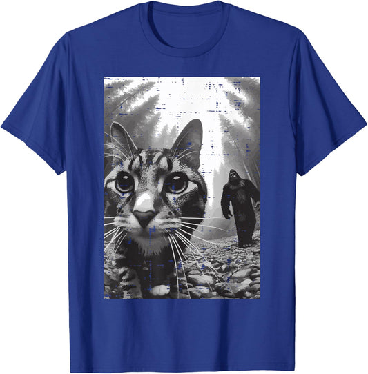 Cat Bigfoot Sasquatch Selfie Funny Kitten Meme Men Women Kid T-Shirt - T-Shirt | Royal