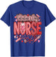 Red Healthcare ER RN CNA ICU Valentine Nurse Heart Nurses T-Shirt - T-Shirt | Royal