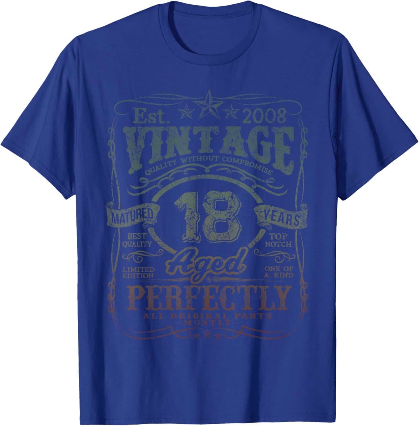 Vintage 2008 Limited Edition Shirt 18 Year Old 18th Birthday T-Shirt - T-Shirt | Royal