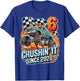 Birthday Monster Truck 6 Year Old Boys 6th Party Born 2020 T-Shirt - T-Shirt | Royal