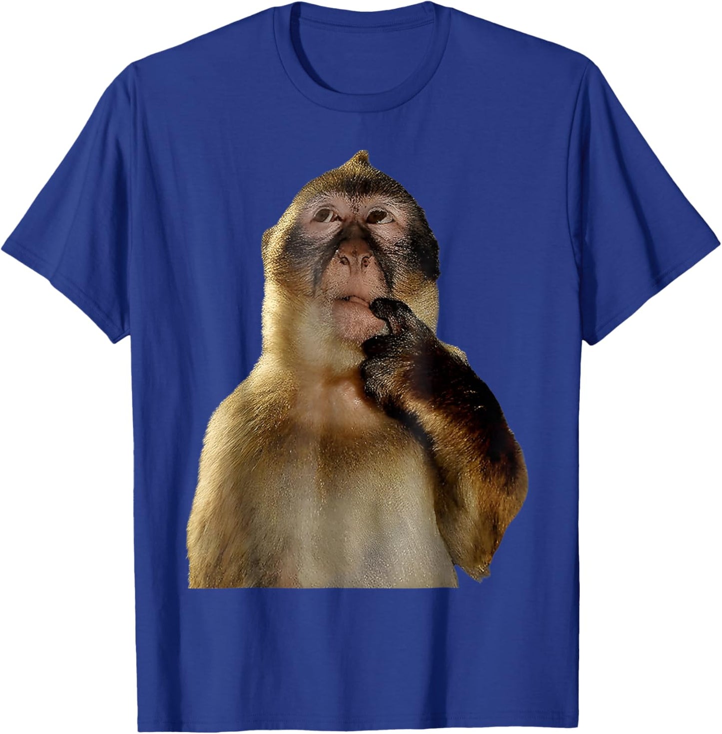 Thinking Monkey Meme Trending Funny Men Woman Kids T-Shirt - T-Shirt | Royal