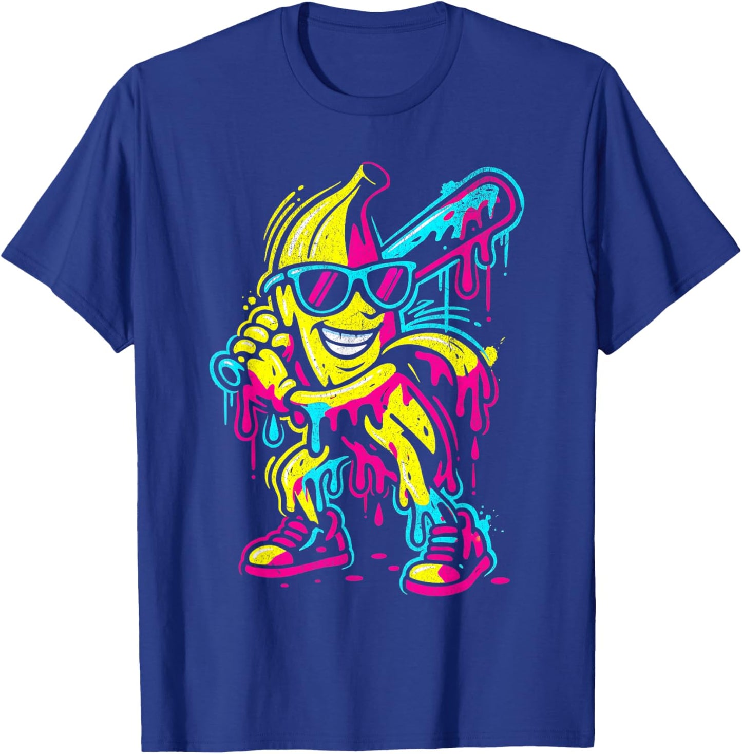 Baseball Banana Drip Funny Design for Youth Girls Boys Kids T-Shirt - T-Shirt | Royal