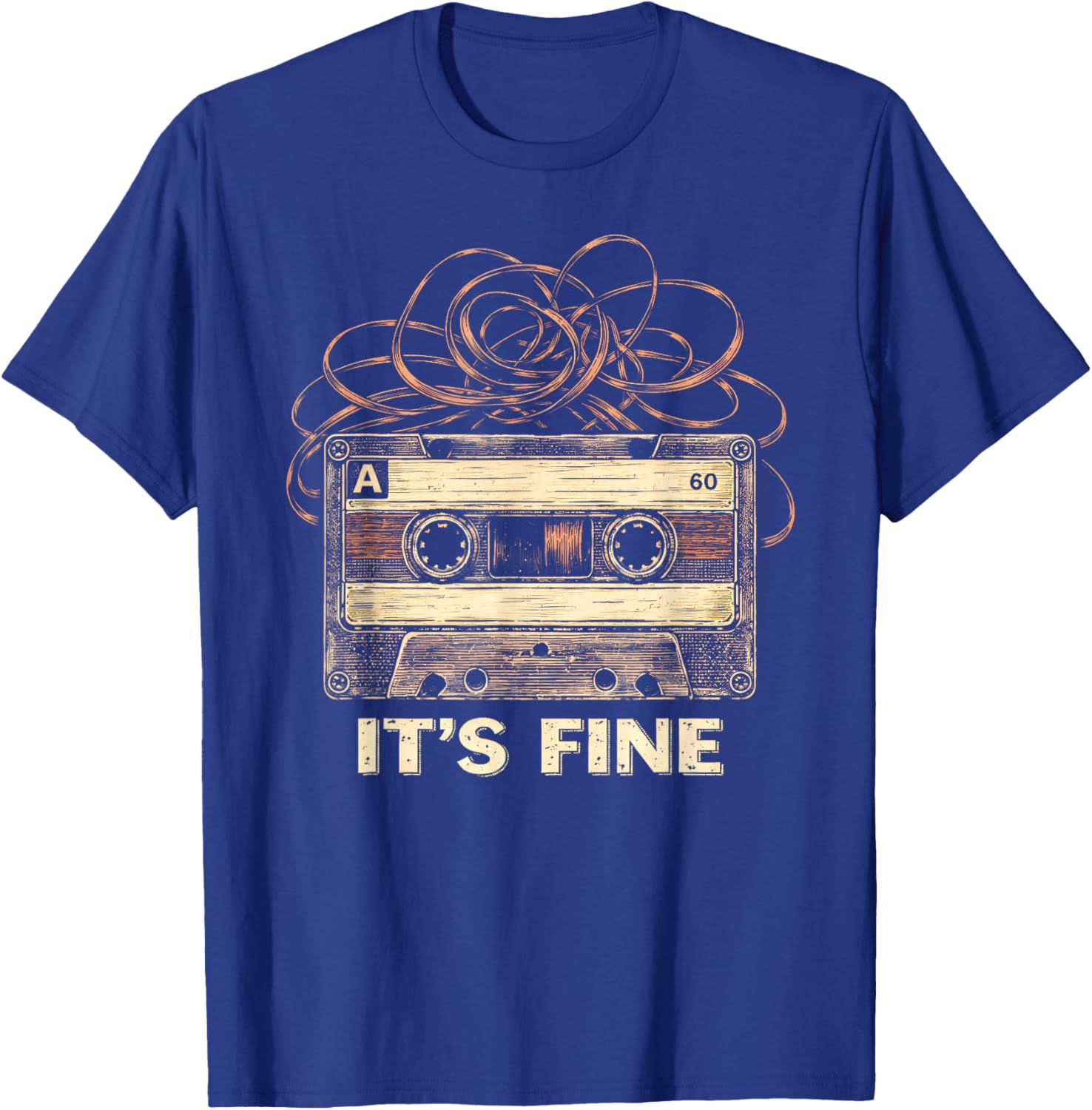 It's Fine Retro Vintage Cassette Tape 80's 90's Music T-Shirt - T-Shirt | Royal