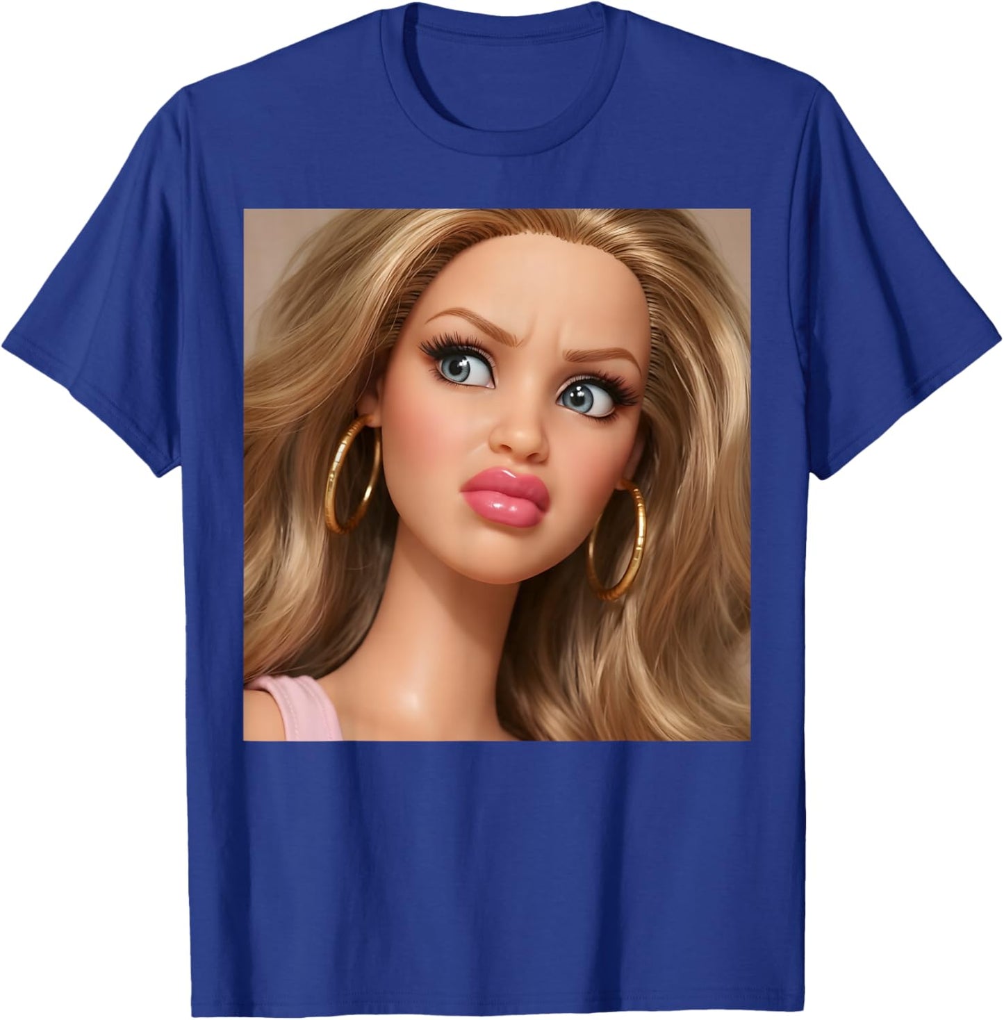Distressed Doll Face Meme T-Shirt - T-Shirt | Royal
