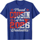 Proud Cousin of Two 2026 Graduates Funny Class of 26 Senior T-Shirt - T-Shirt | Royal
