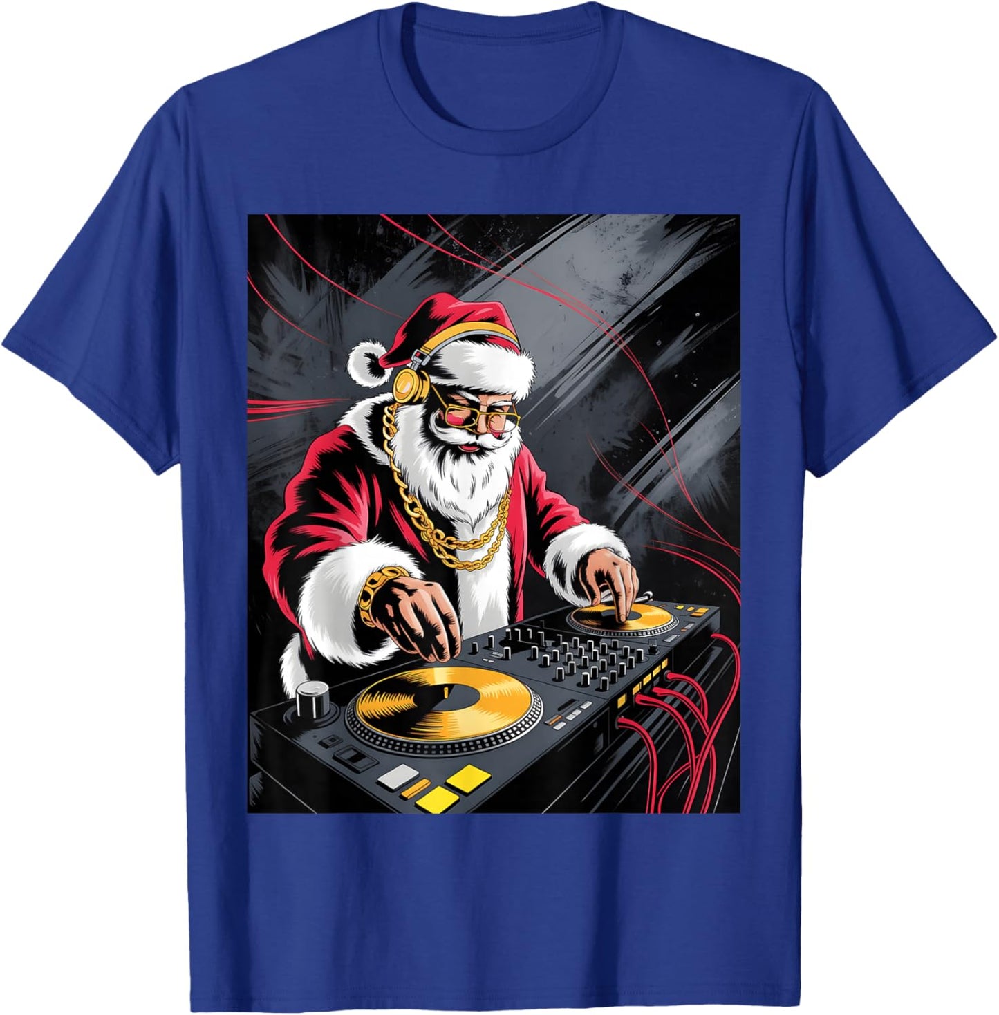 Funny DJ Musician Santa Claus Merry Mixmas Christmas T-Shirt - T-Shirt | Royal