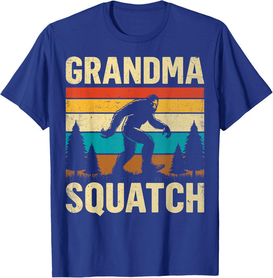 Retro Grandma Squatch - Bigfoot Grandmother T-Shirt - T-Shirt | Royal