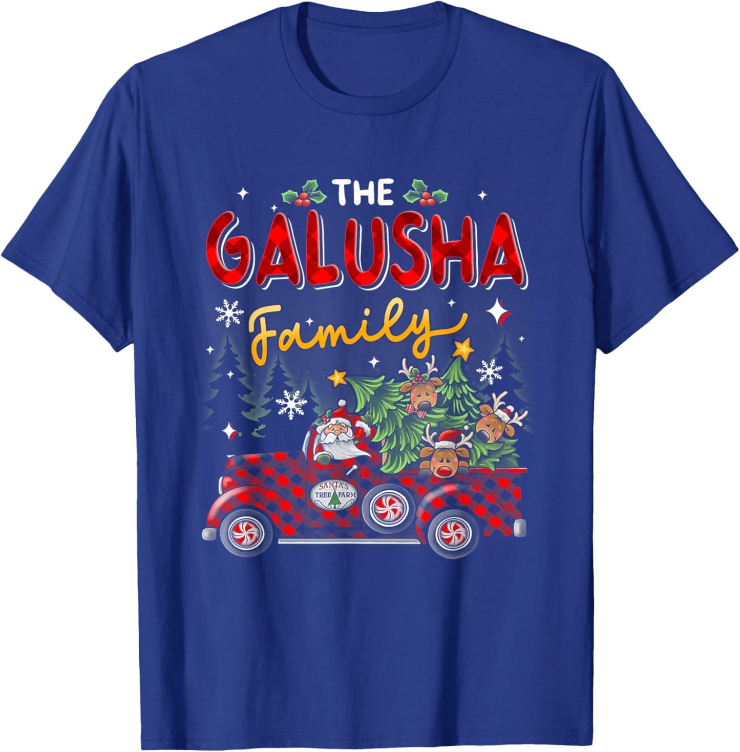 The Galusha Family Christmas Matching Pajamas Group Gift T-Shirt - T-Shirt | Royal