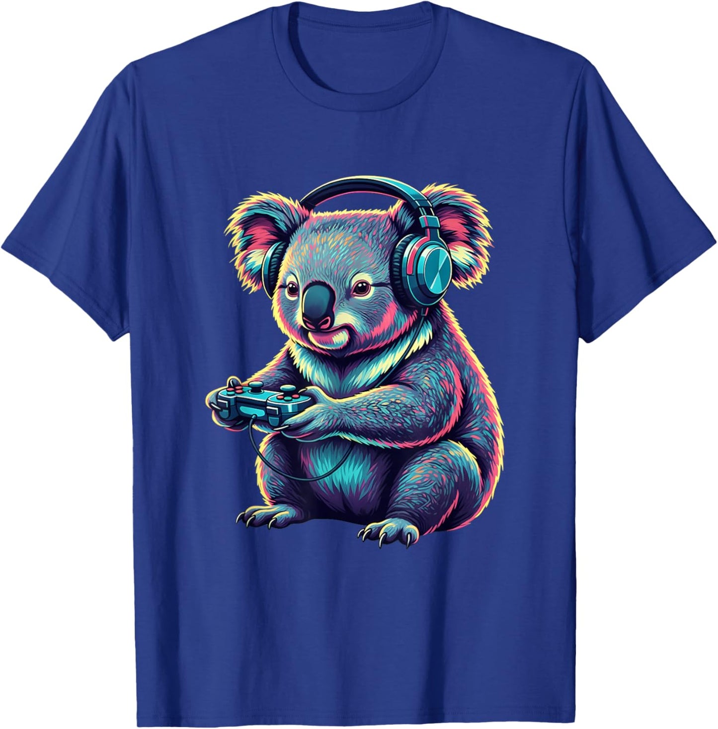 Koala Gaming Animal Video Games Funny Koala T-Shirt - T-Shirt | Royal