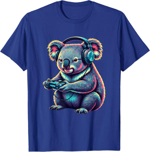 Koala Gaming Animal Video Games Funny Koala T-Shirt - T-Shirt | Royal