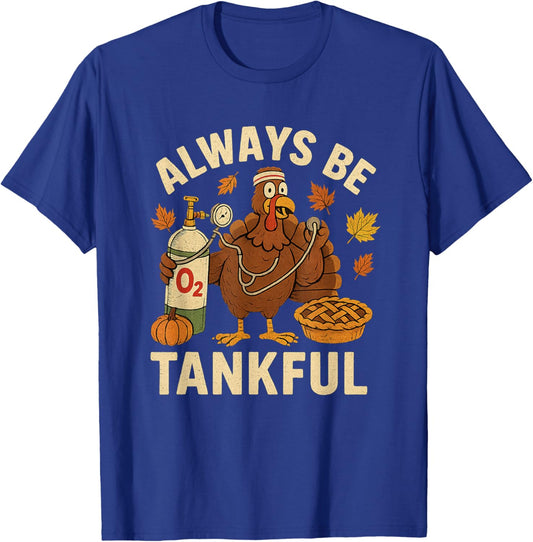 Respiratory Therapist Thanksgiving Nurse Autumn Fall Turkey T-Shirt - T-Shirt | Royal