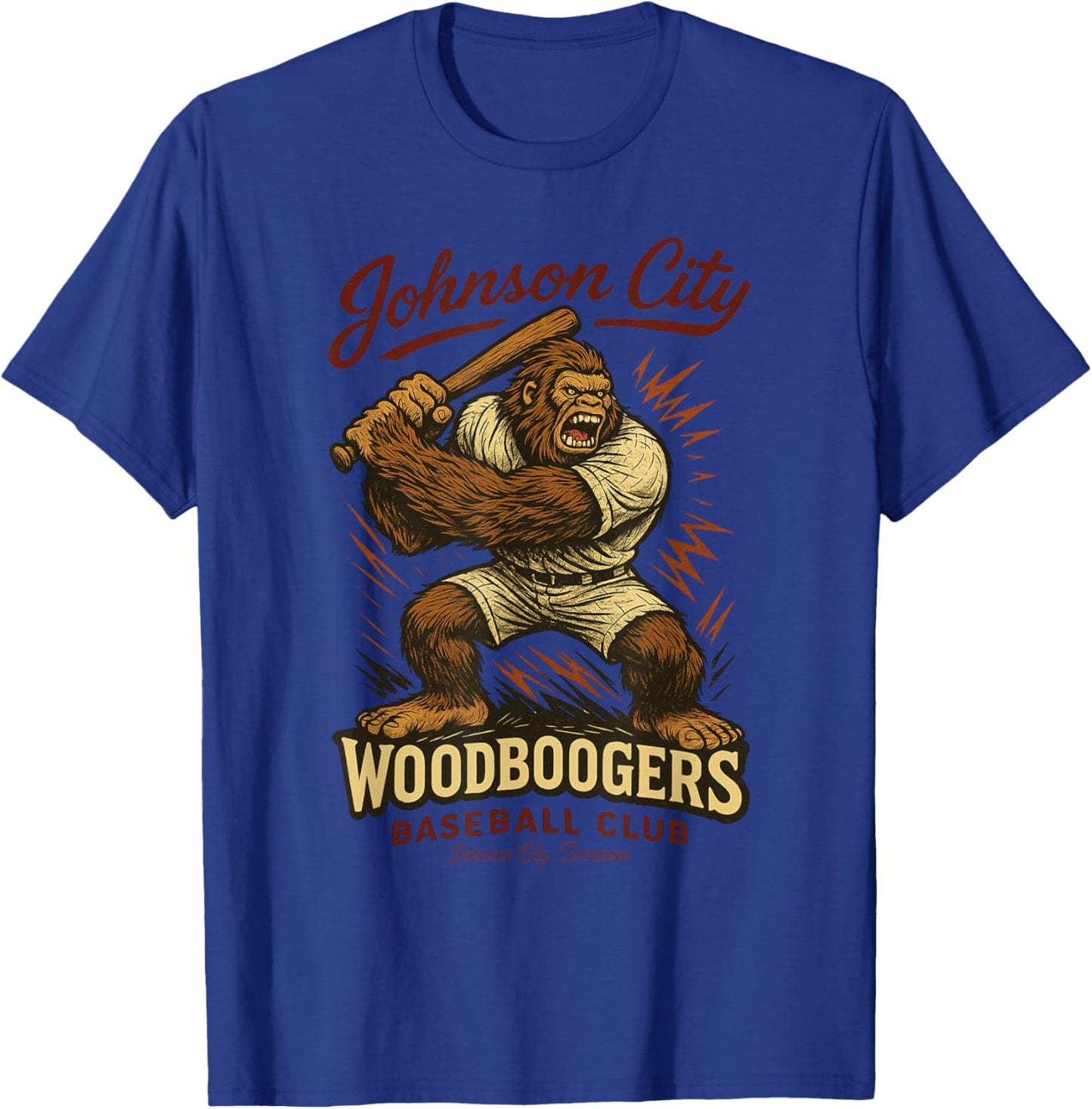 Johnson City Woodboogers Retro Baseball Club T-Shirt - T-Shirt | Royal