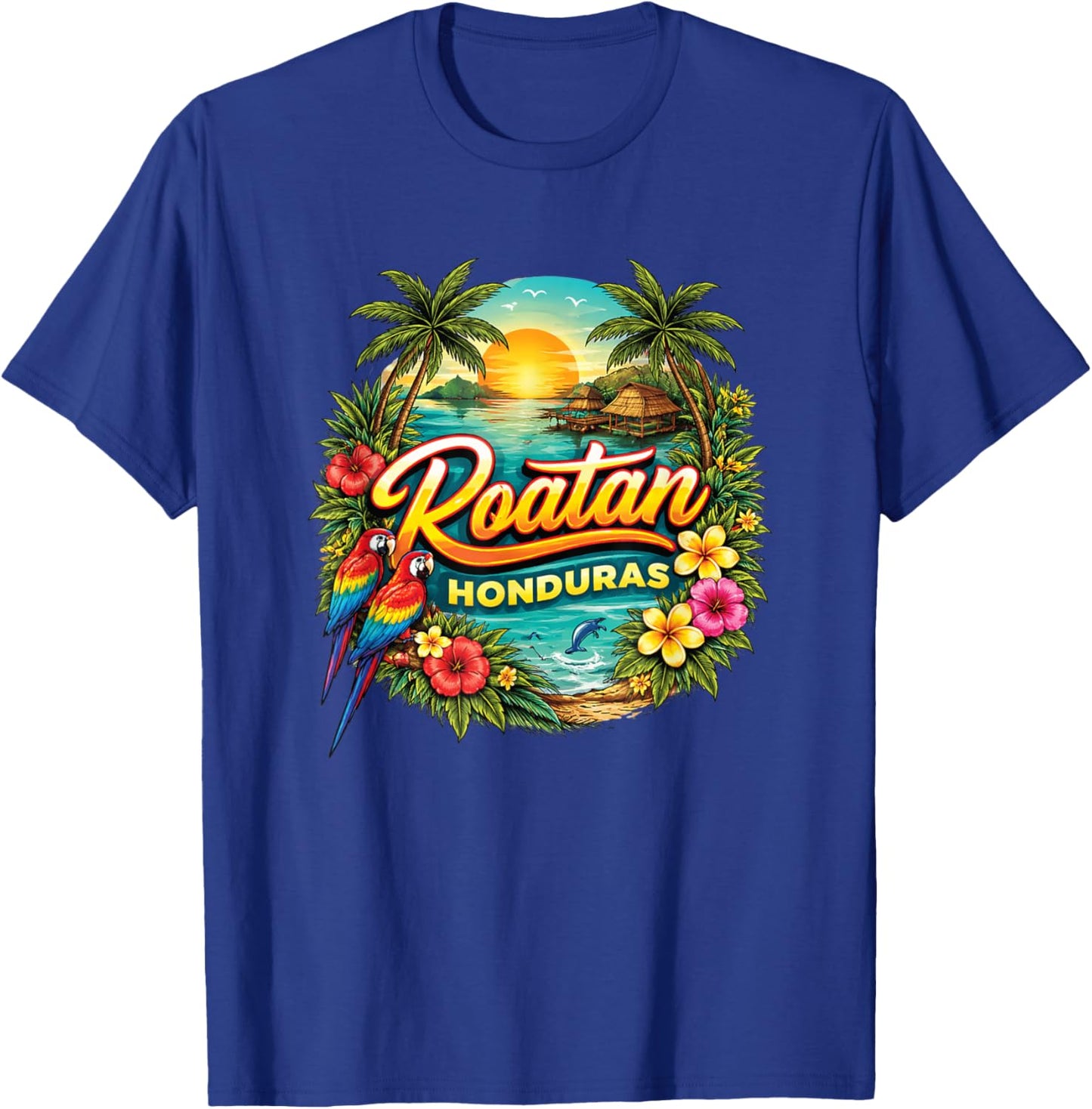 Roatan Honduras Tropical Sunset Landscape T-Shirt - T-Shirt | Royal