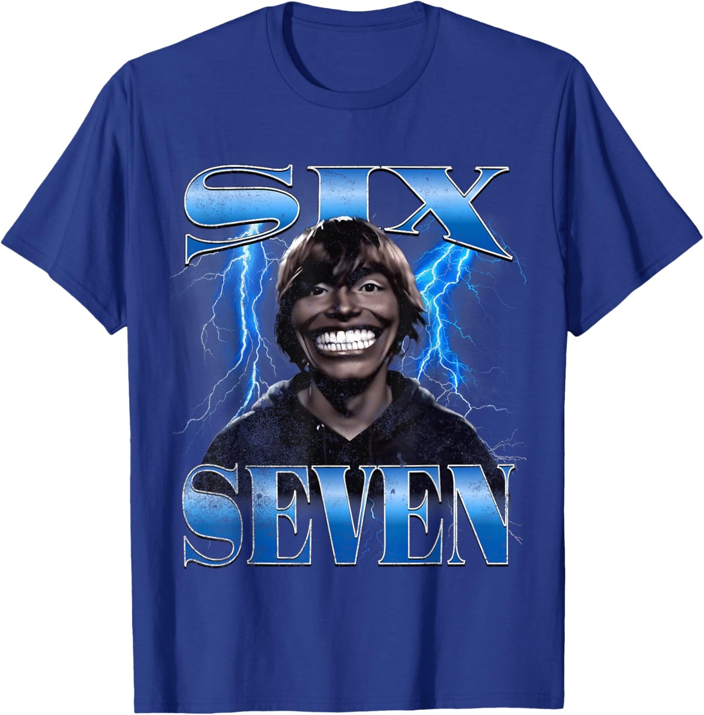 Six Seven Meme Bootleg T-Shirt - T-Shirt | Royal