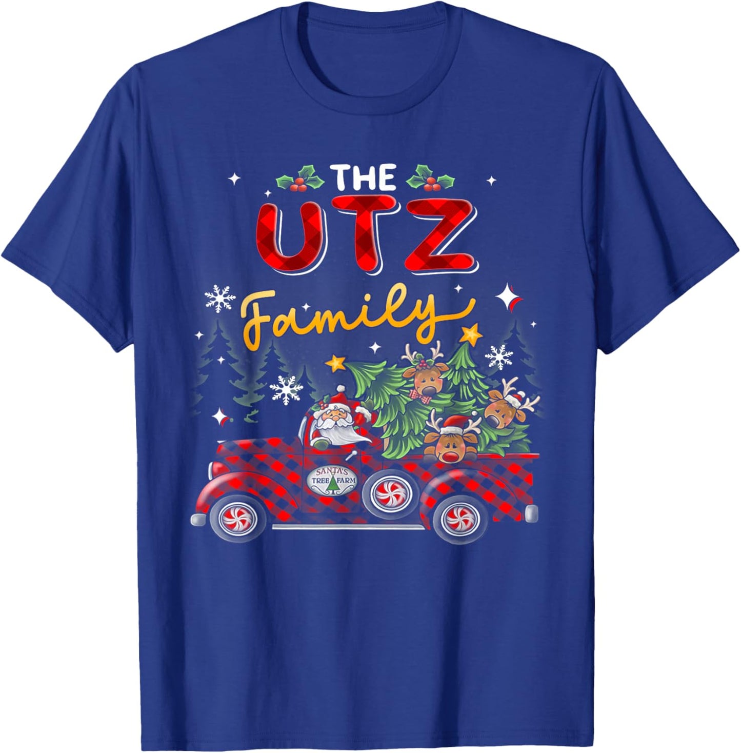The Utz Family Christmas Matching Pajamas Group Gift T-Shirt - T-Shirt | Royal