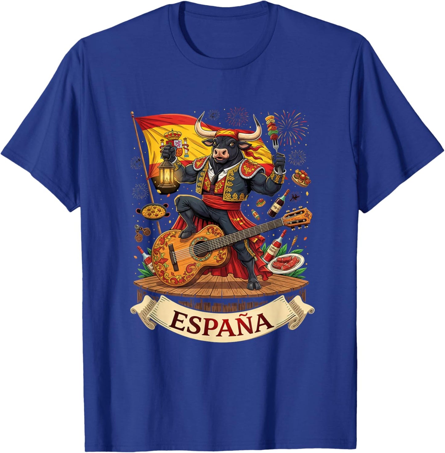 Spain Flamenco Dance Seville Andalusia Barcellona España Men T-Shirt - T-Shirt | Royal