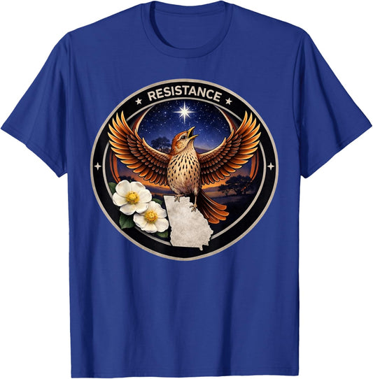 Georgia GA Rebel Bird Alliance Resistance No Kings 2026 T-Shirt - T-Shirt | Royal
