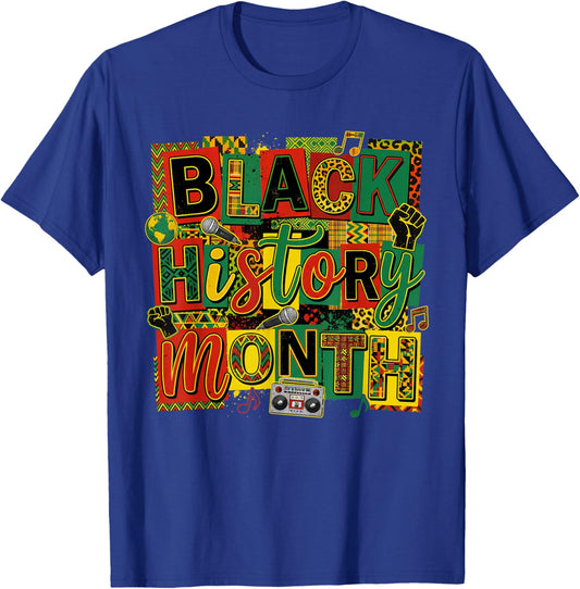 Black History Month Art Design Afro Culture Celebration T-Shirt - T-Shirt | Royal