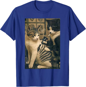 Funny Cats Vintage Cat Tattoo Meme T-Shirt - T-Shirt | Royal