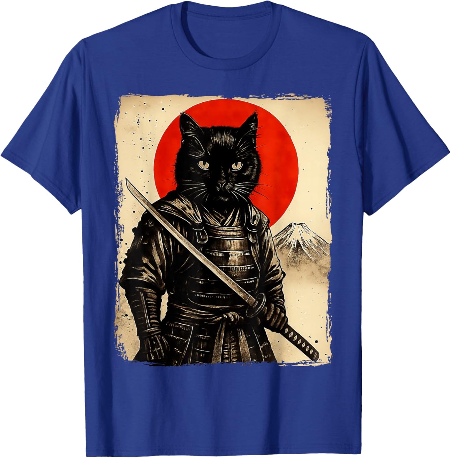 Cat Samurai Japanese Sword Anime Cat T-Shirt - T-Shirt | Royal