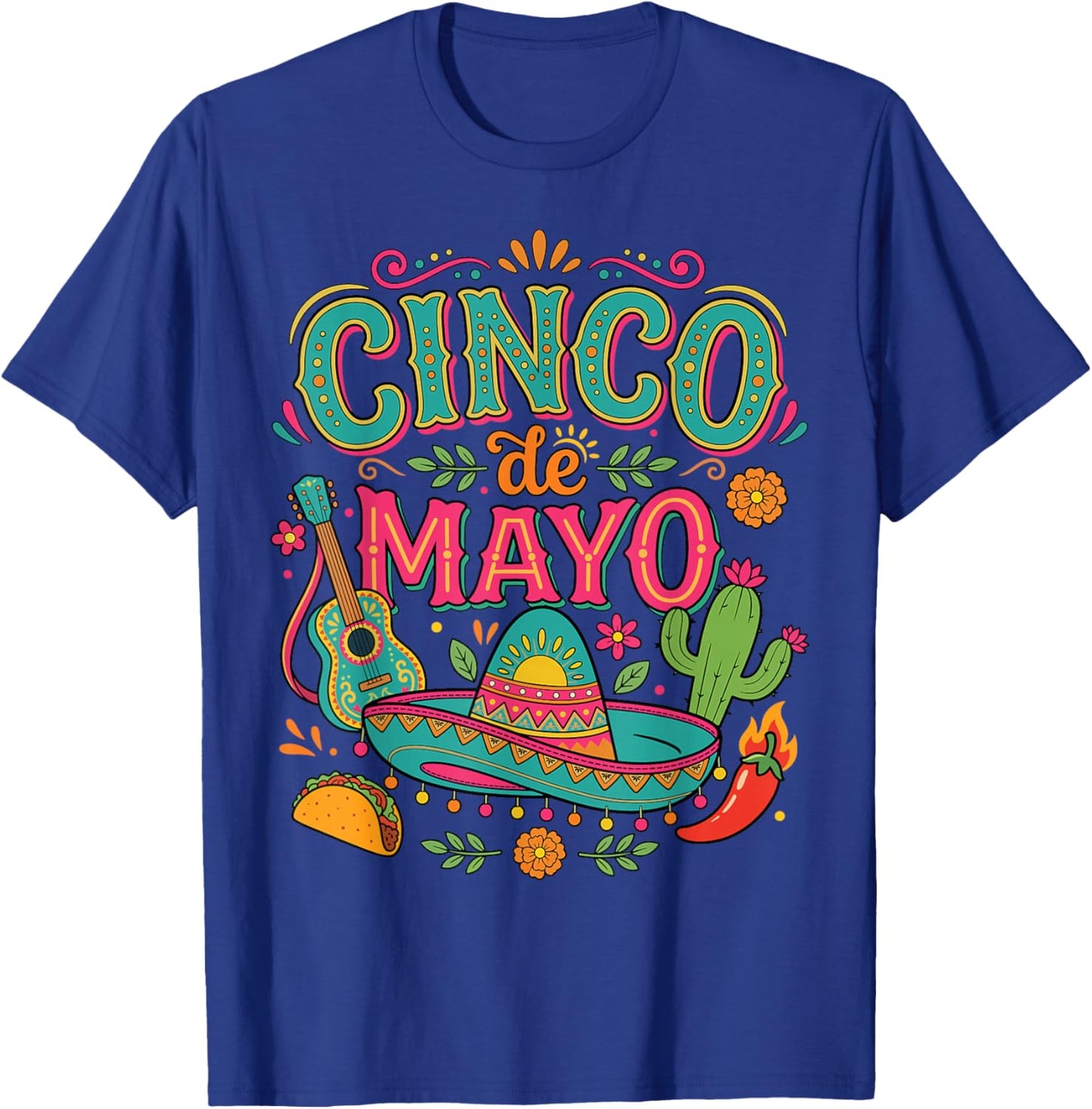 Funny 5 De Mayo Mexican Party Matching Cinco de Mayo Fiesta T-Shirt - T-Shirt | Royal