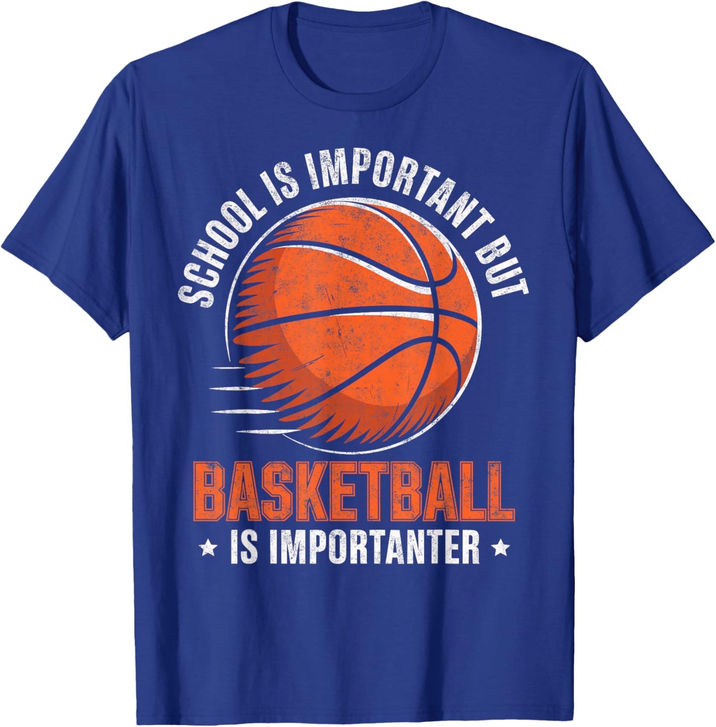 Vintage School is Important but Basketball is Importanter T-Shirt - T-Shirt | Royal