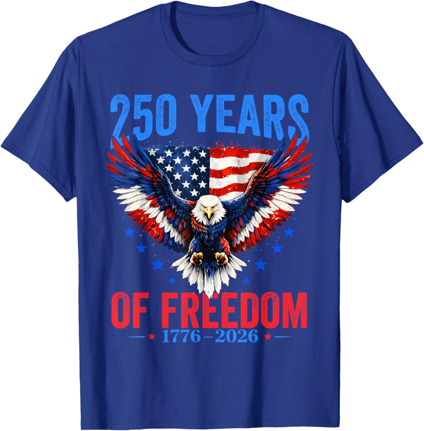 Vintage 250 Years American 1776 2026 250th USA Men Women T-Shirt - T-Shirt | Royal