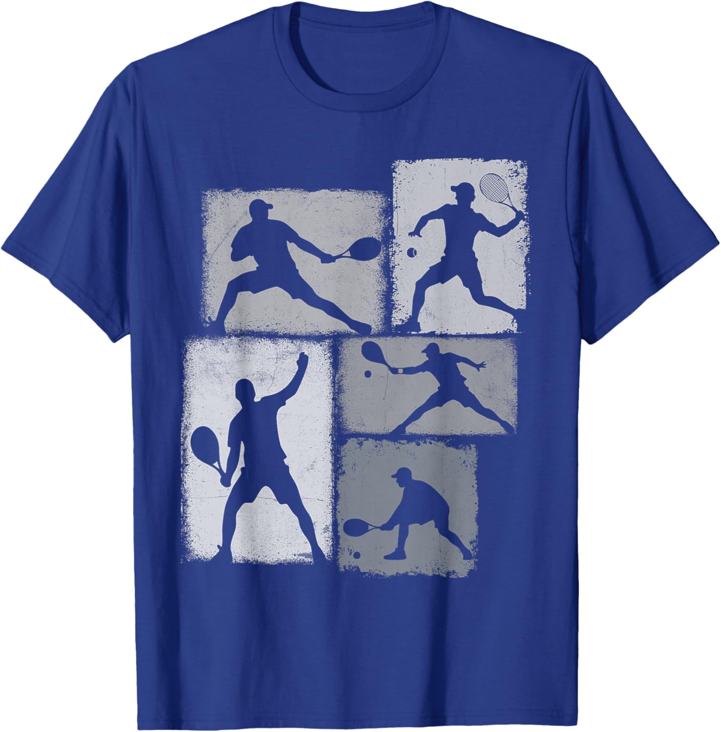 Tennis Player Collage Men Women Kids Coach Youth T-Shirt - T-Shirt | Royal